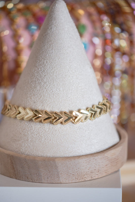 Hazel Chevron Links Gold Filled Bracelet