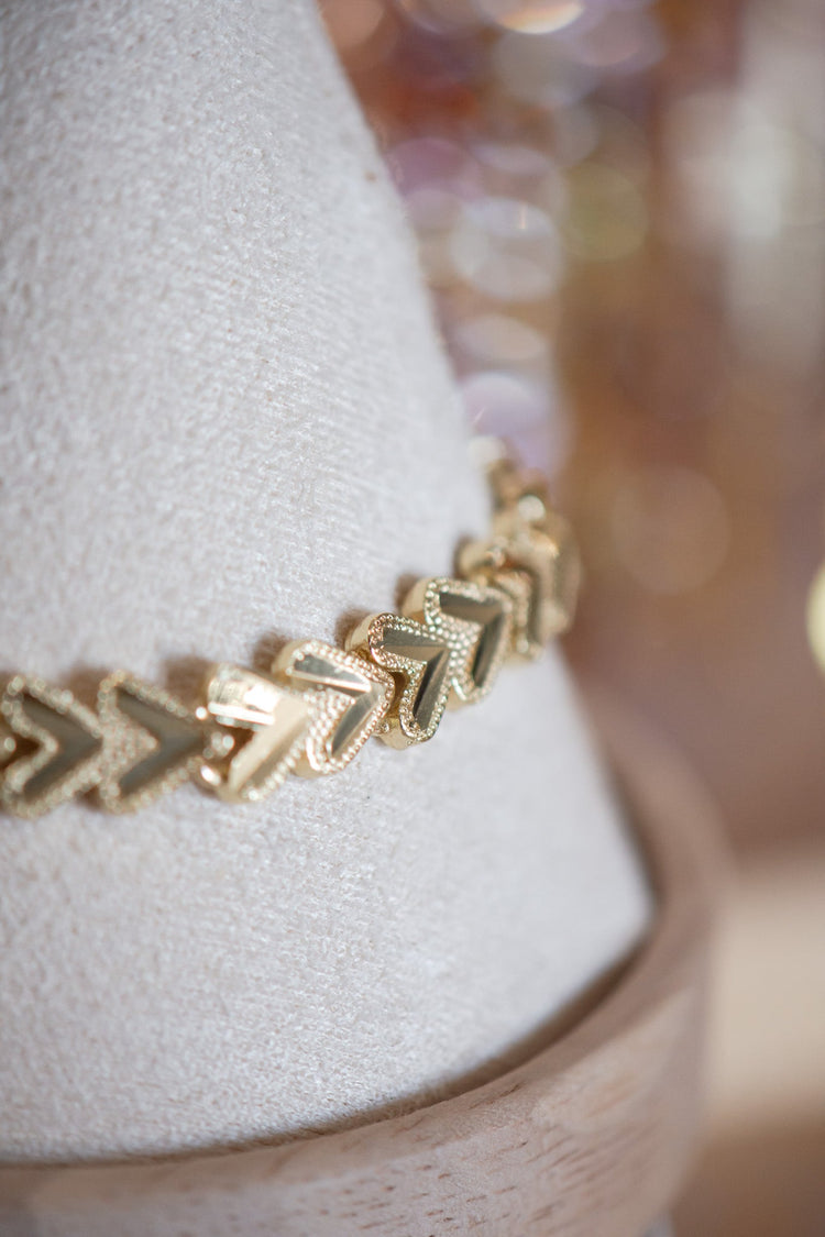 Hazel Chevron Links Gold Filled Bracelet