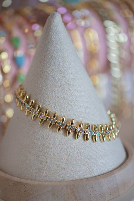 Zoe Spiked Style CZ Gold Filled Bracelet