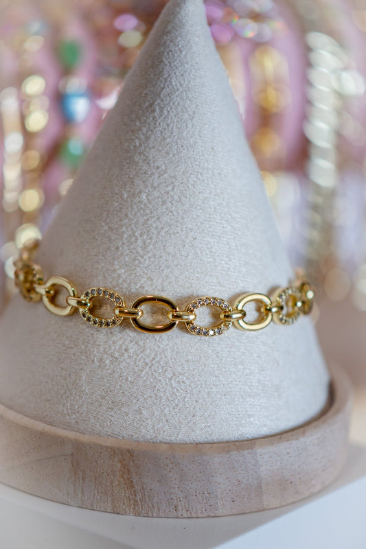 Natalie Luxe Pavé CZ Gold Filled Bracelet