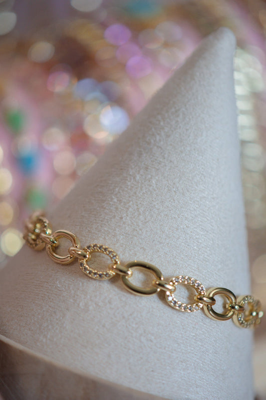 Natalie Luxe Pavé CZ Gold Filled Bracelet