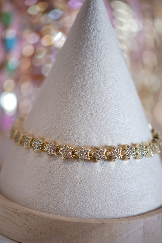 Abigail Dainty Star Pavé Gold Filled Bracelet