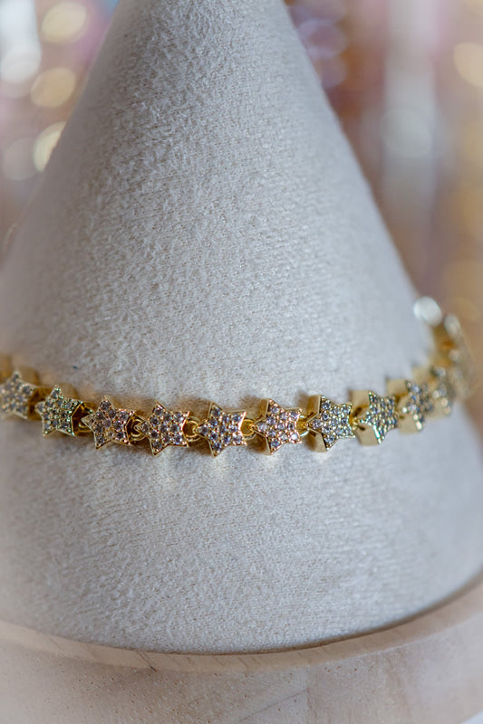 Abigail Dainty Star Pavé Gold Filled Bracelet