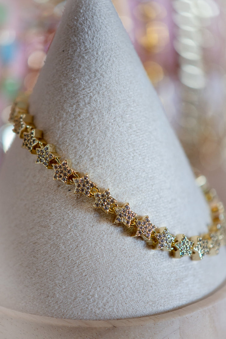 Abigail Dainty Star Pavé Gold Filled Bracelet