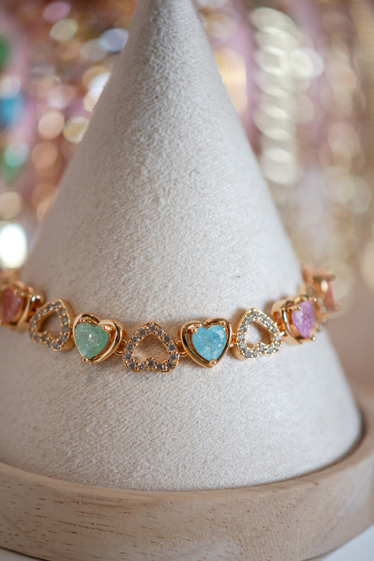 Avery Heart Pavé CZ Gold Filled Candy Bracelet