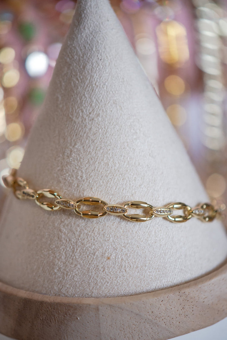Victoria Pavé Chain Gold Filled Bracelet