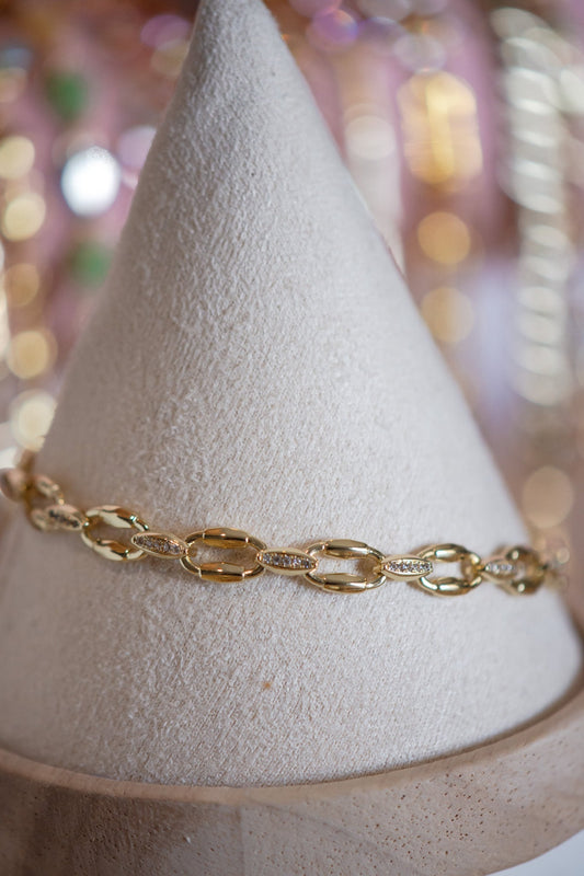 Victoria Pavé Chain Gold Filled Bracelet