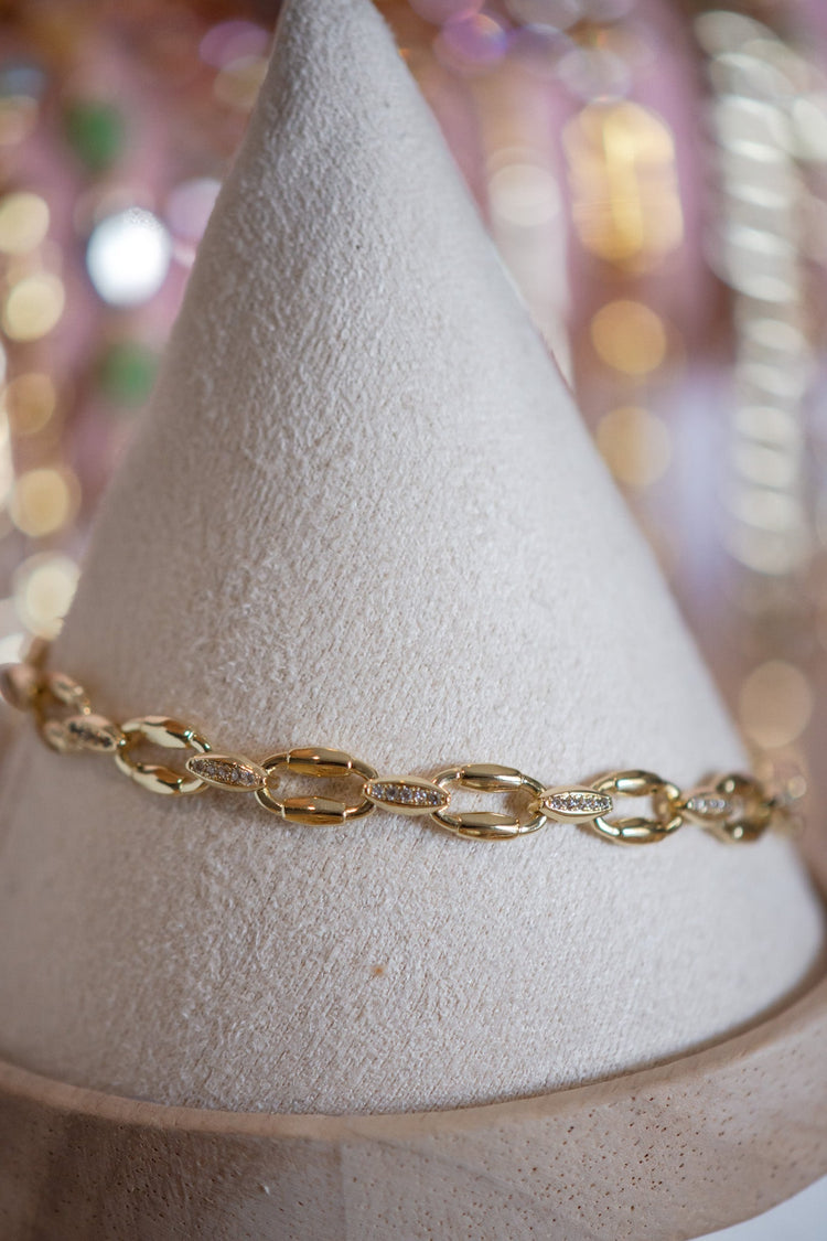 Victoria Pavé Chain Gold Filled Bracelet