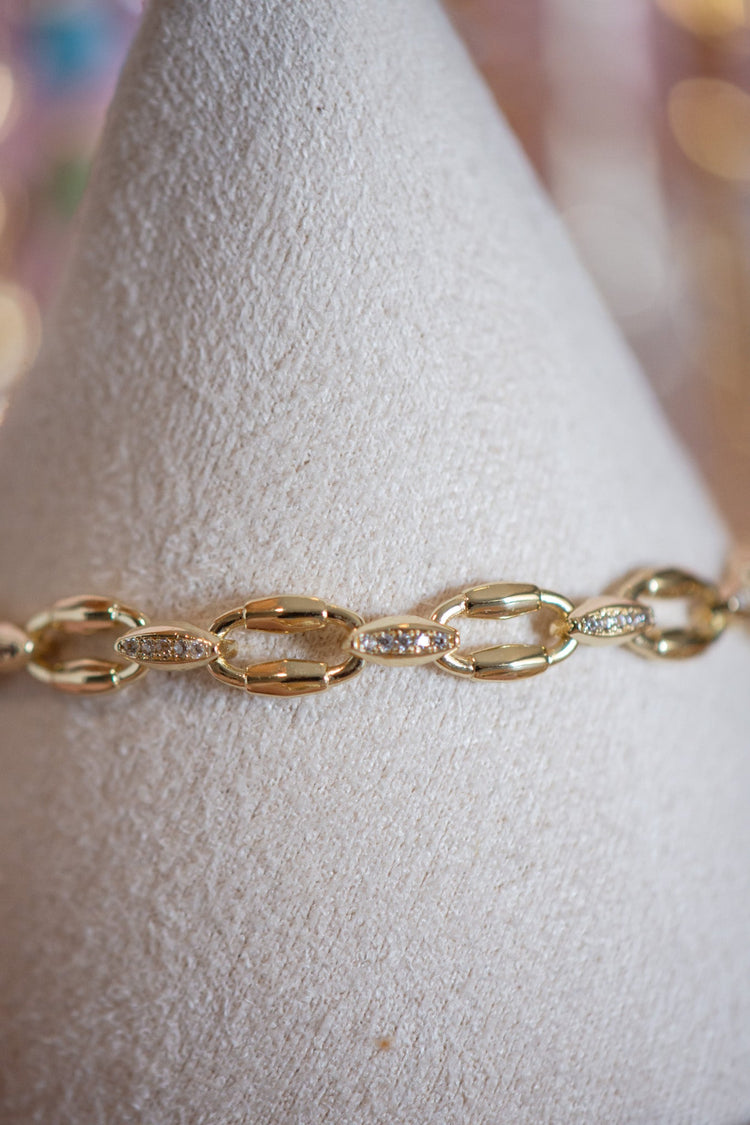 Victoria Pavé Chain Gold Filled Bracelet