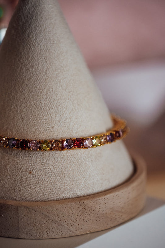 Emma Multicolor CZ Stone Gold-Filled Bracelet