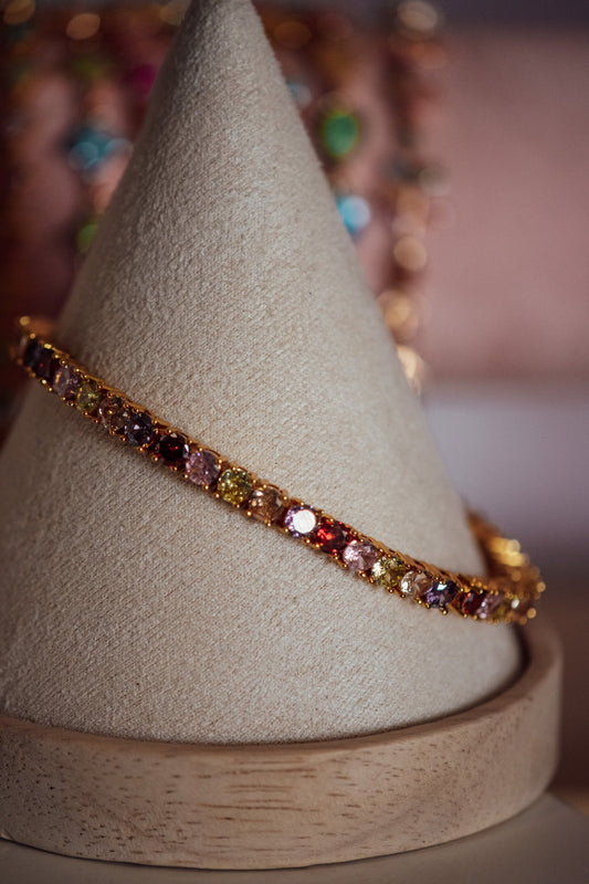 Emma Multicolor CZ Stone Gold-Filled Bracelet