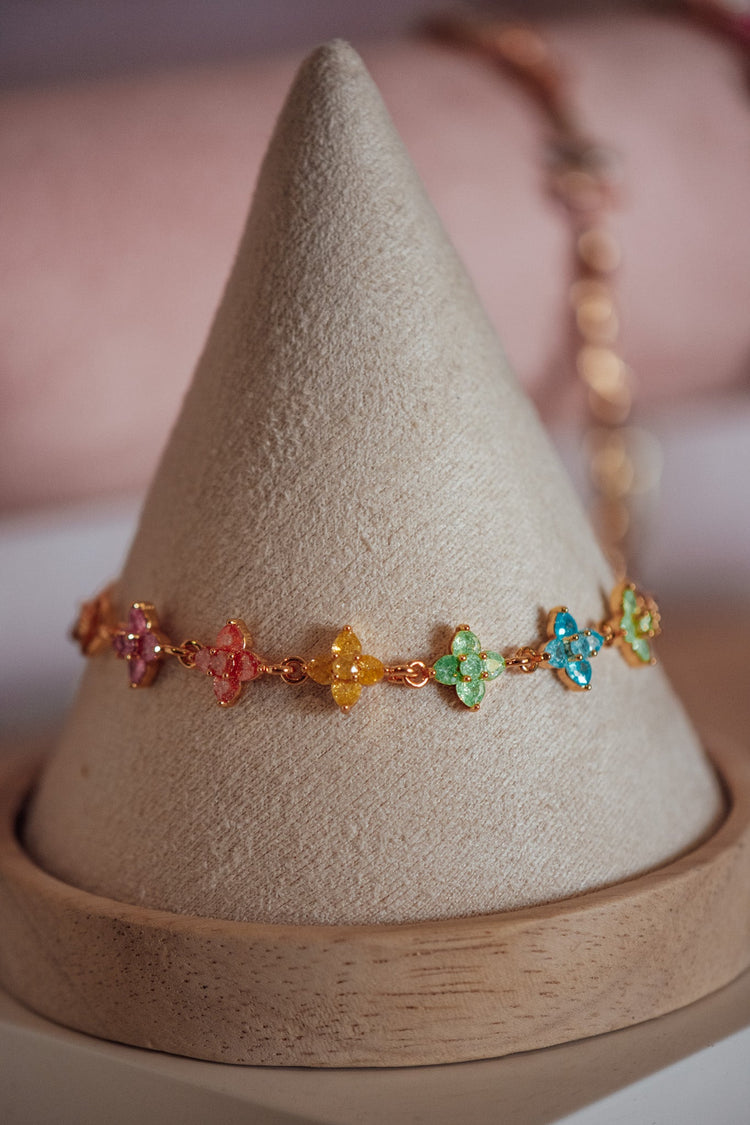 Mia Clover CZ Stone Gold-Filled Bracelet