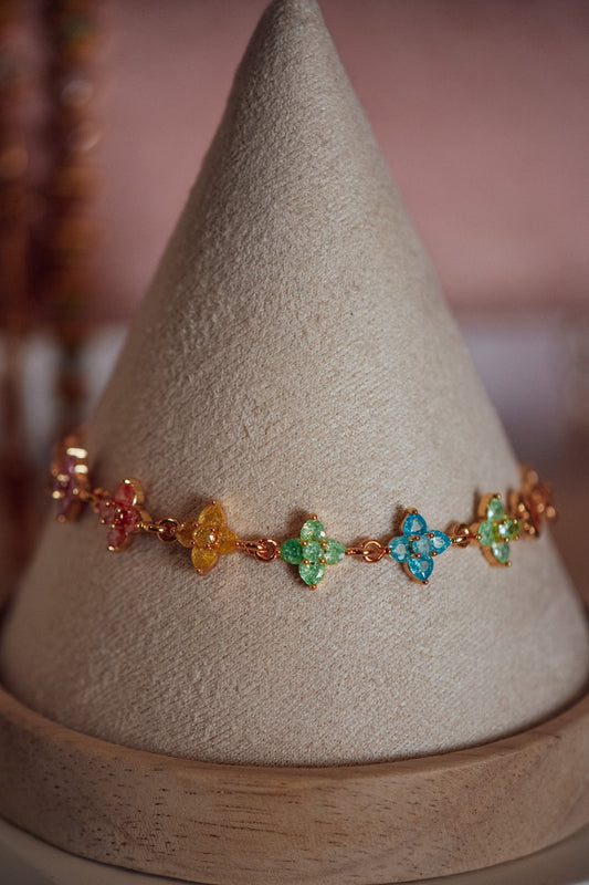Mia Clover CZ Stone Gold-Filled Bracelet