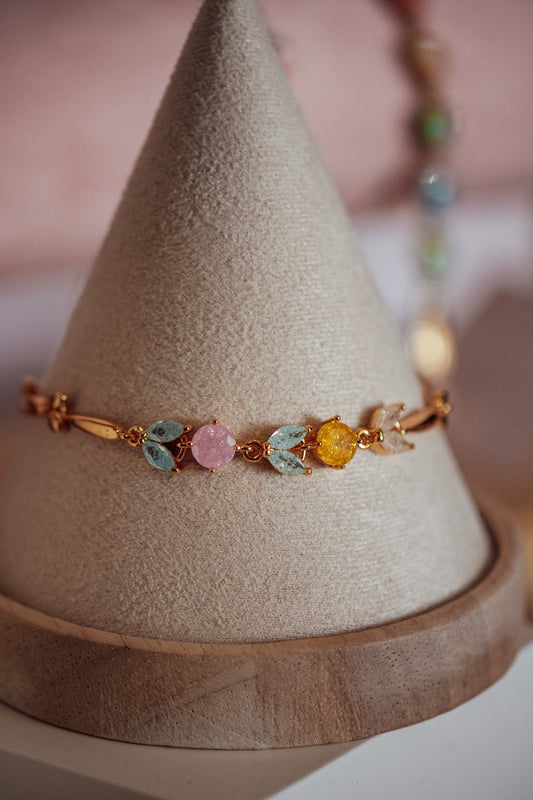 Amelia Flower Style CZ Stone Gold-Filled Bracelet