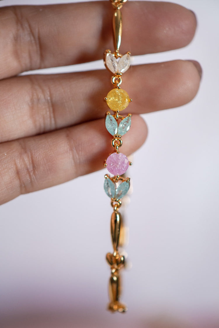 Amelia Flower Style CZ Stone Gold-Filled Bracelet