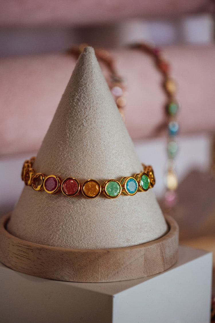 Harper Round Shape CZ Stone Gold-Filled Bracelet