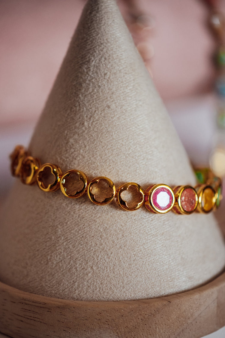 Harper Round Shape CZ Stone Gold-Filled Bracelet
