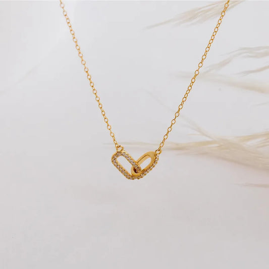 Aveline Double Oval Diamond Necklace