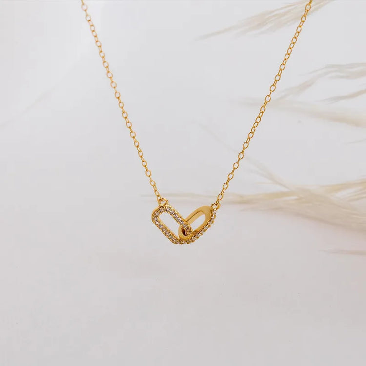 Aveline Double Oval Diamond Necklace