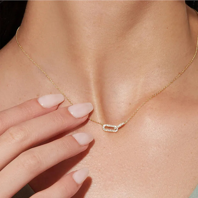 Aveline Double Oval Diamond Necklace