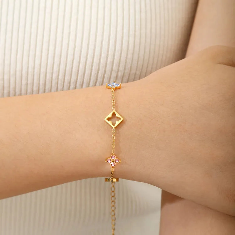 Zelina Charmed Bracelet in Gold - Non-Tarnish Hypoallergenic