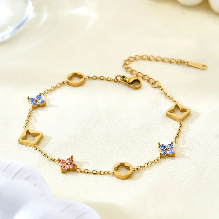 Zelina Charmed Bracelet in Gold - Non-Tarnish Hypoallergenic