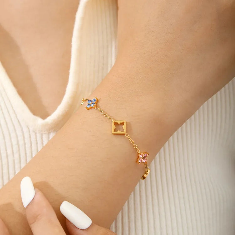 Zelina Charmed Bracelet in Gold - Non-Tarnish Hypoallergenic