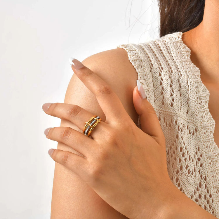 Sola Triple Stacked Diamond Ring