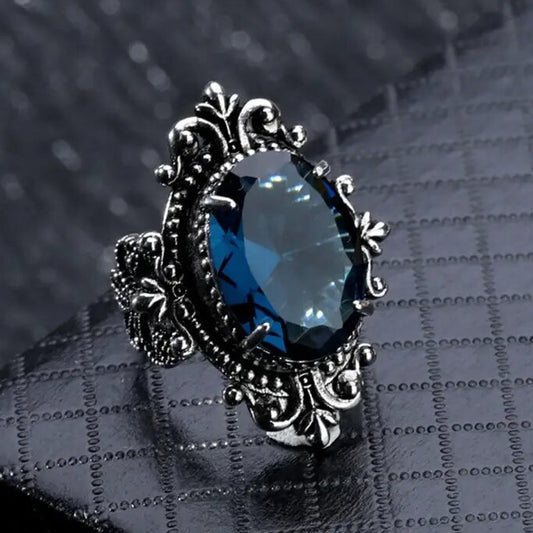 Cyrene Vintage Sapphire Silver Ring