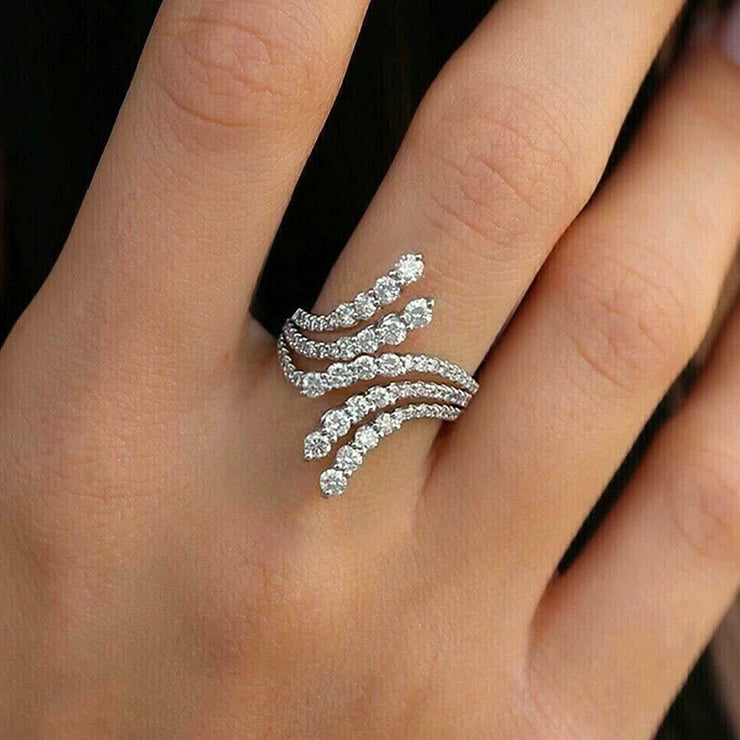Seris Dazzling Cubic Zirconia Silver Ring