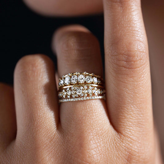 Velia Single Stacked Gold Ring Band