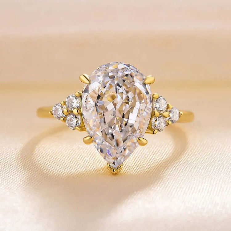 Ena Pear Cut Gold Ring
