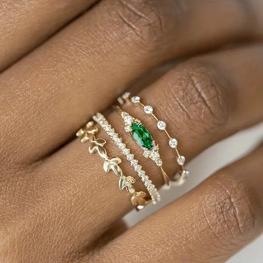 Elara 4PC Ring Set Cubic Zirconia