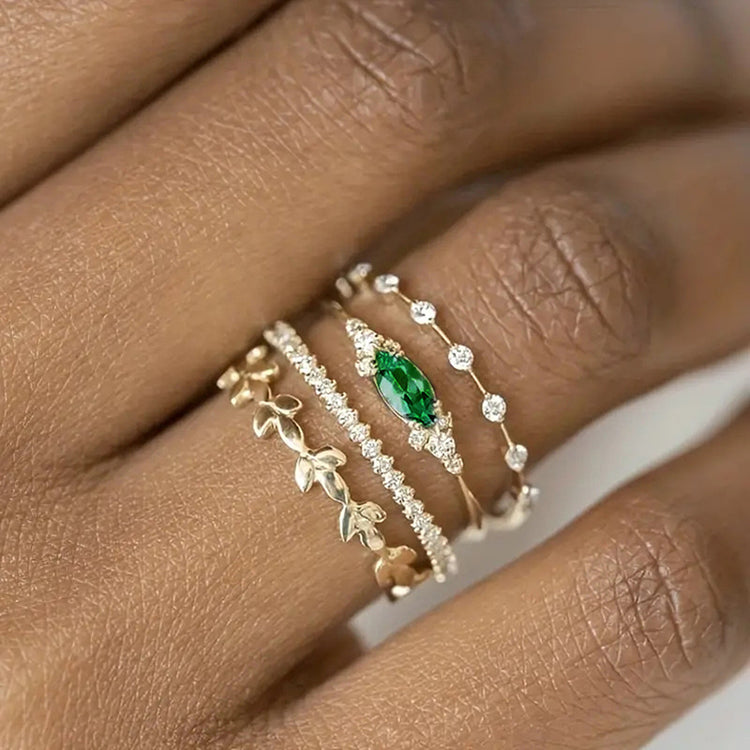 Elara 4PC Ring Set Cubic Zirconia