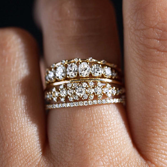 Velia Single Stacked Gold Ring Band