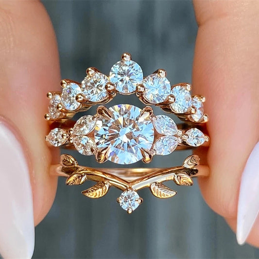 Anea Vintage Gold 3PC Ring Set