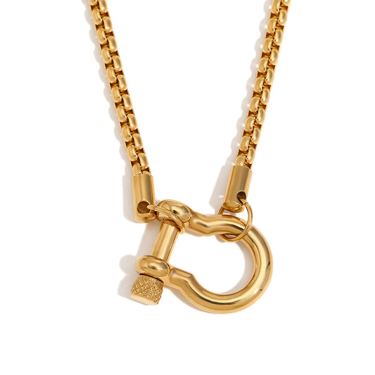Mira Boxed Chain Buckle Necklace