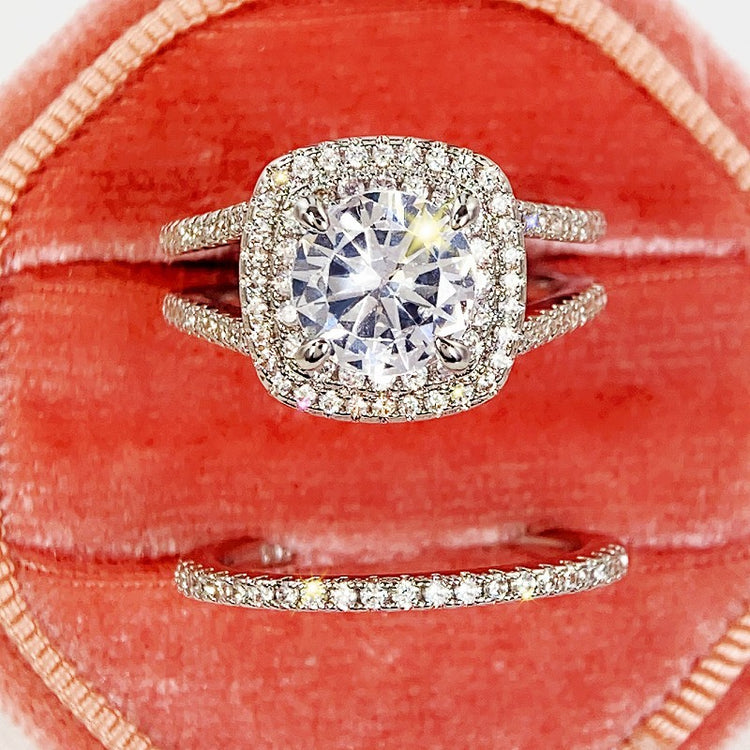 Lumina 2PC Set Cubic Zirconia Silver Ring