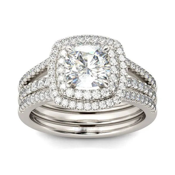 Lumina 2PC Set Cubic Zirconia Silver Ring