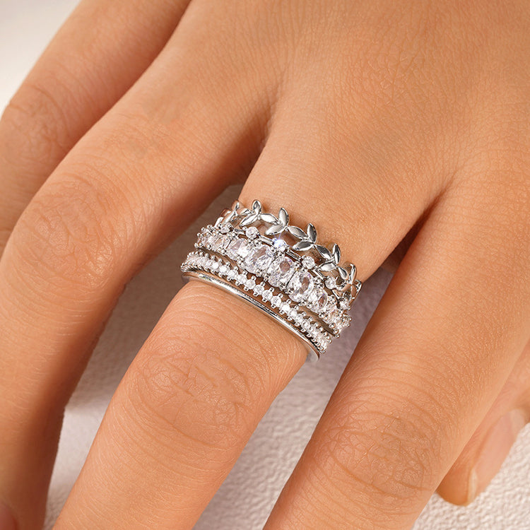 Oria 5PC Dainty Ring Set in Gold or Silver