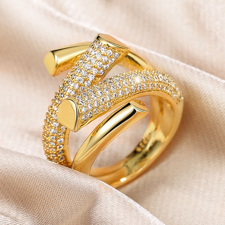 Veya Pave Cubic Zirconia Twist Ring
