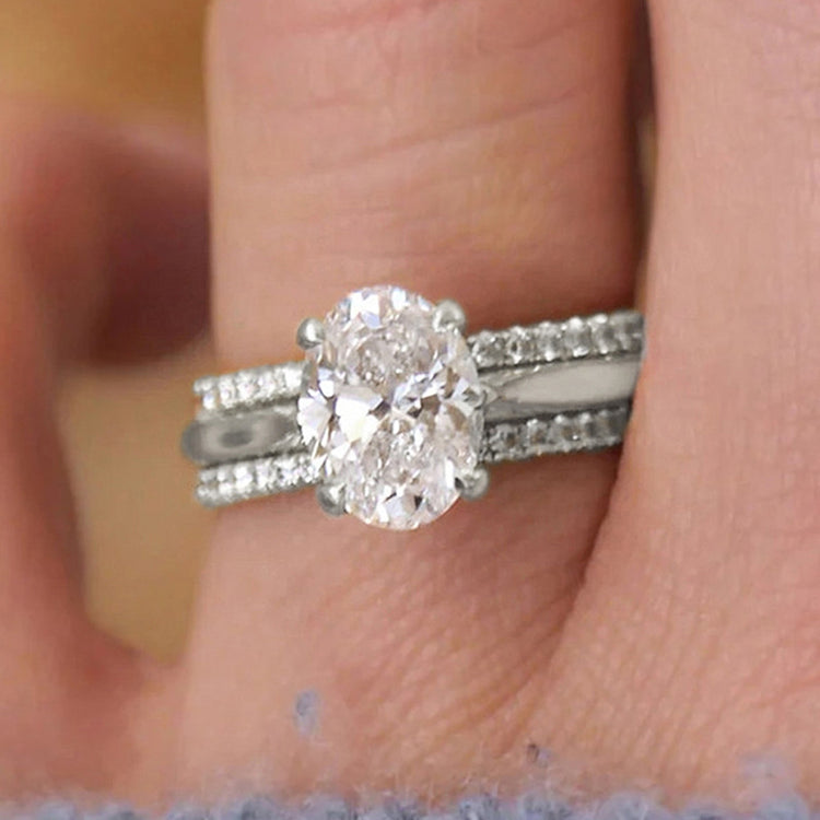 Kaya 3PC Set Oval Cut Cubic Zirconia Ring