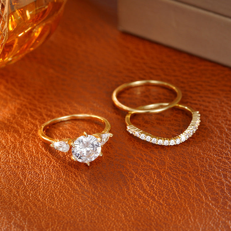 Avia 3PC Cubic Zirconia Gold Ring Set