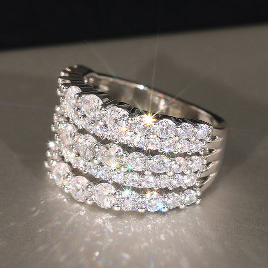 Rhea Multi Stack Cubic Zirconia Silver Ring