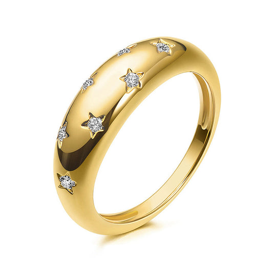 Liora Gold Star Diamond Ring Band
