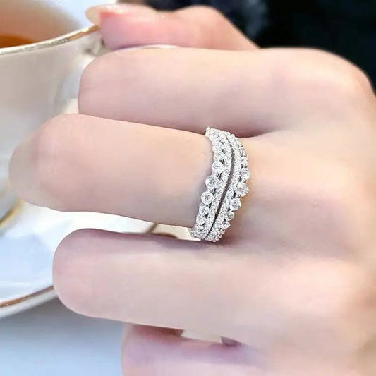Camira Cubic Zirconia Wave Silver Ring