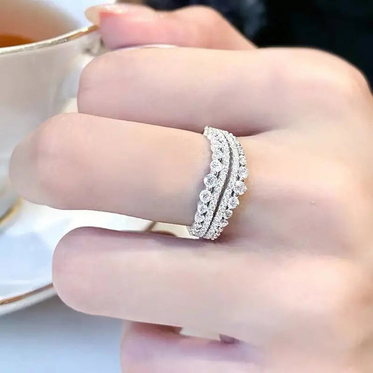 Camira Cubic Zirconia Wave Silver Ring