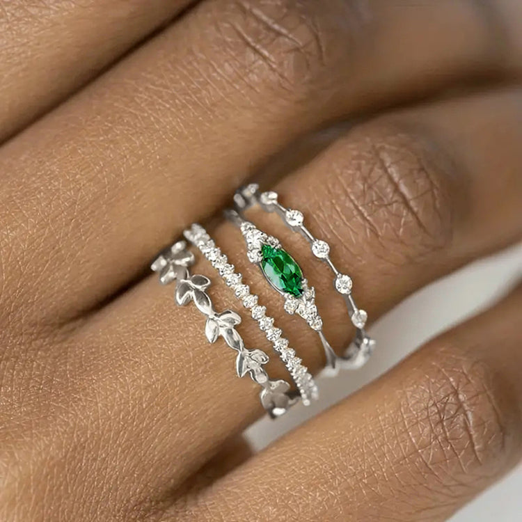 Elara 4PC Ring Set Cubic Zirconia