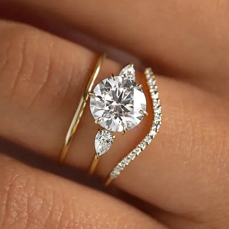 Avia 3PC Cubic Zirconia Gold Ring Set
