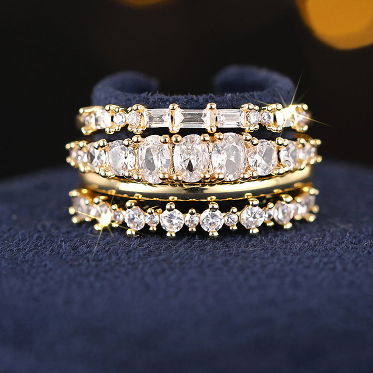 Arwen 4PC Dainty Ring Set in Gold or Silver